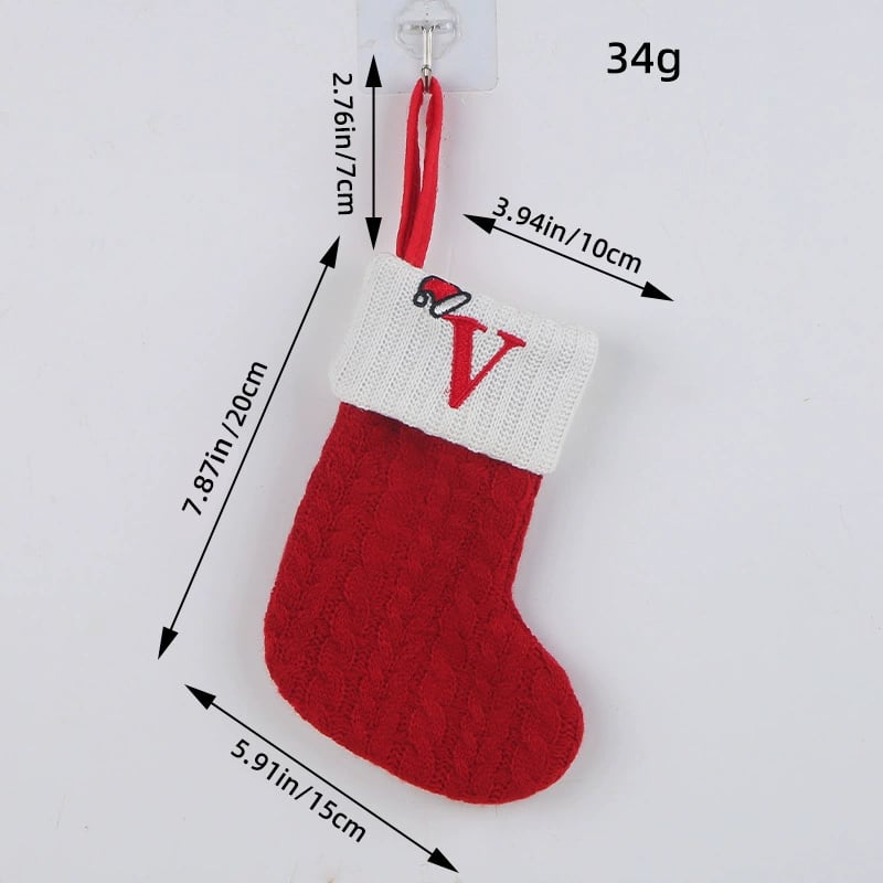 🎅Christmas Sale 49% OFF-🧦Personalized letter knitted Christmas stocking fireplace ornament