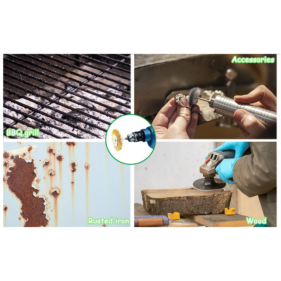 6MM Handle Steel Wire Wheel Rust Removal and Polishing Brush