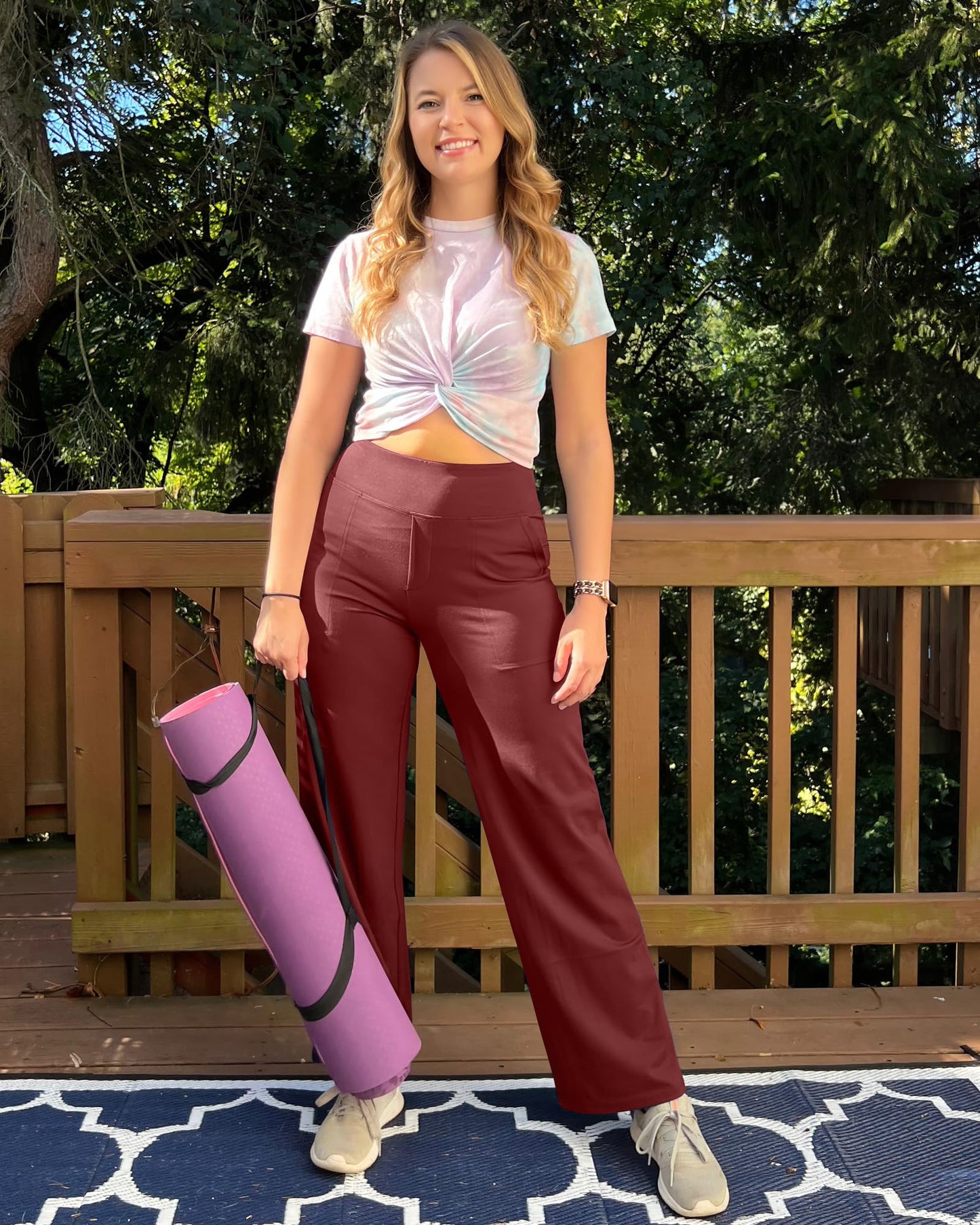 🔥🔥Women's High Waist Stretch Casual Yoga Wide Leg Pants
